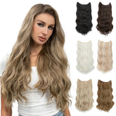 SARLA Synthetische Welle Unsichtbare Clip-in-Haarverlängerungen Fish Line Ombre Einteiliges natürliches Haarteil Gefälschtes blondes Haarteil
